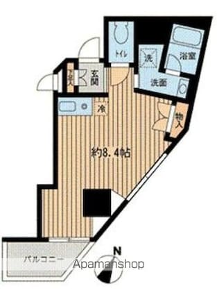 神楽坂フラッツ[1R/25.51m2]の間取図
