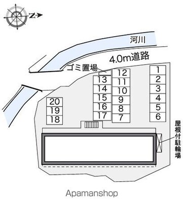 レオパレス二瀬川[1K/22.35m2]の配置図