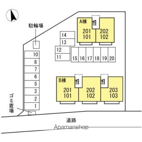 ボナール２１　Ａ 201 ｜ 山梨県甲府市千塚５丁目15-2（賃貸アパート1LDK・2階・47.90㎡） その19