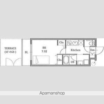 ガーデン目黒[1K/25m2]の間取図