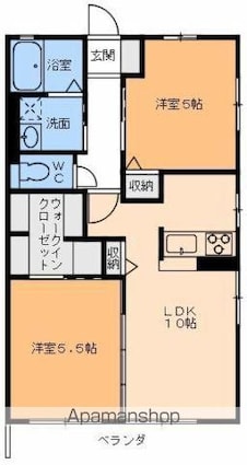 トラッドハイム斎院[2LDK/54.51m2]の間取図