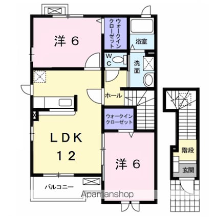 メゾン・喜美[2LDK/58.93m2]の間取図