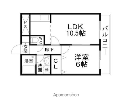 プチフルール千[1LDK/38.88m2]の間取図