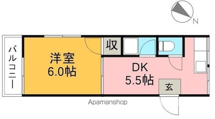 Ｃａｓａ・Ｆｅｌｉｃｅ[1DK/32m2]の間取図