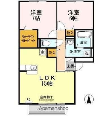 メイユール[2LDK/65.11m2]の間取図