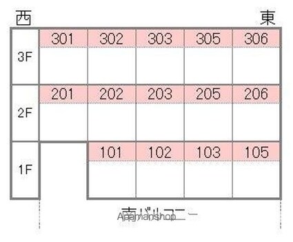 峰ハイツ[1K/19.84m2]の配置図