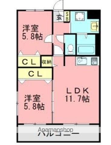 ハピネス岡村の間取り