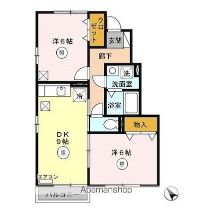 メゾン・パストラール　ＡＢＣ[2DK/51.15m2]の間取図