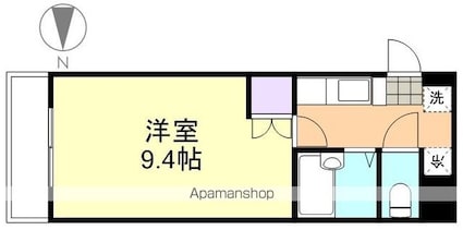 倉敷ライフ・キャンパス　Ｂ棟[1K/25.6m2]の間取図