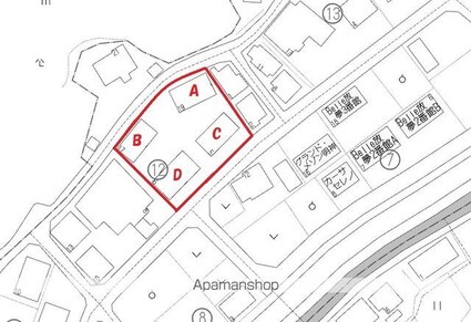 アトリア　Ｄ[1K/26.3m2]の配置図