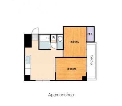 和田ビル[2DK/45m2]の間取図