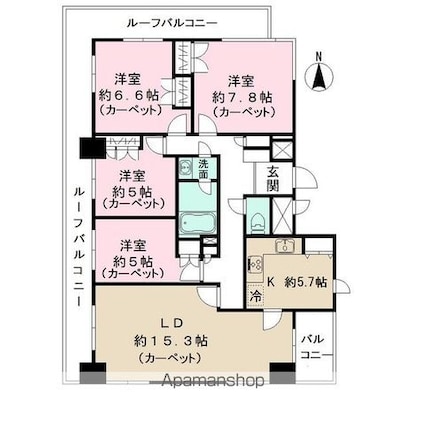 リーラ新高円寺[4LDK/99.5m2]の間取図