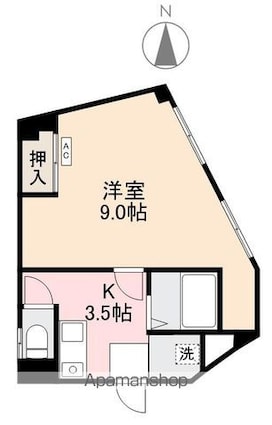 寺岡ビル[1K/33m2]の間取図