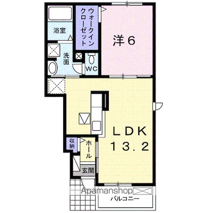 ＣＲＥＳＴＶＩＬＬＡ　Ⅱ[1LDK/45.27m2]の間取図