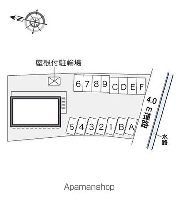 レオパレスアカシヤＢ[1K/22.35m2]の配置図
