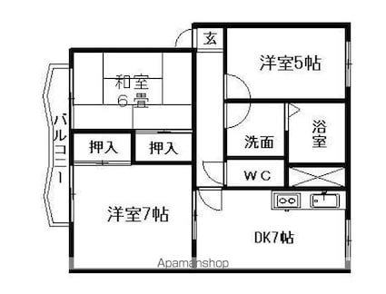 滋賀県長浜市神照町[3DK/60.07m2]の間取図
