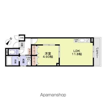 ミリアビタ大森台[1LDK/39.31m2]の間取図