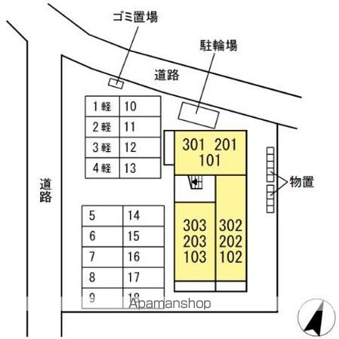 メゾンラフィ―ネ 203 ｜ 山梨県甲府市荒川２丁目3-11（賃貸アパート1LDK・2階・41.95㎡） その3