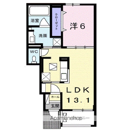 アクティフ浦上[1LDK/45.09m2]の間取図