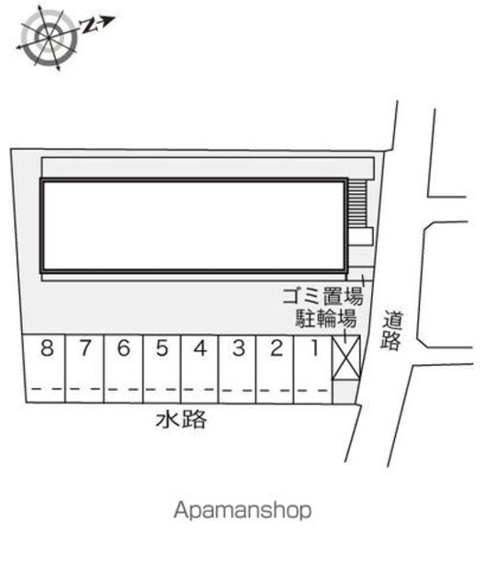 レオパレスソレイユ[1K/22.02m2]の配置図