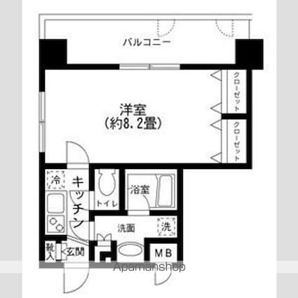 プライムアーバン田町[1K/26.22m2]の間取図