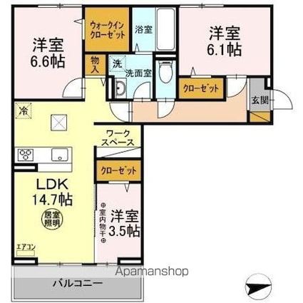 ａｒｇｅｎｔｏ[3LDK/73.76m2]の間取図