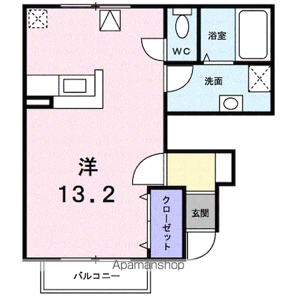 プラティーク南江戸[1K/33.5m2]の間取図