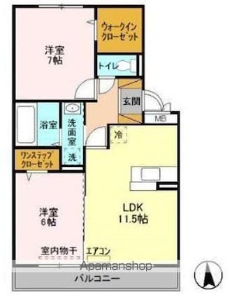 エミネンスＭ　Ａ[2LDK/58.07m2]の間取図