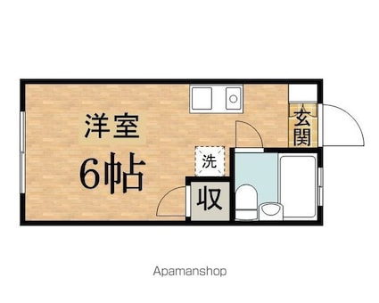 ハウスアイテムＡ[1R/17.39m2]の間取図