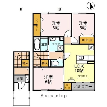 和歌山県和歌山市楠見中[3LDK/70.74m2]の間取図