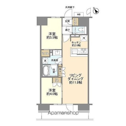 クレヴィア上野入谷[2LDK/53.19m2]の間取図