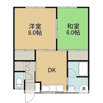 グリーンハウスＫ[2DK/45.95m2]の間取図