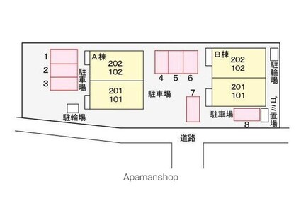 エム・エトアール　Ａ[2LDK/58m2]の配置図