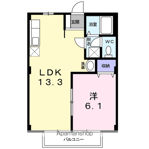 【潮来市日の出のアパートの間取り】