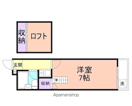 シティパル秋月[1K/20m2]の間取図