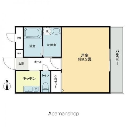 ガレージライフ高松東[1K/28.9m2]の間取図