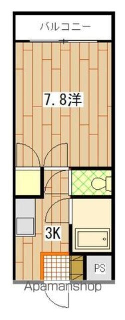 広島県広島市西区横川町２丁目[1K/22.5m2]の間取図