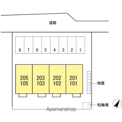 メゾン・アルシオネ[1LDK/33.6m2]の配置図