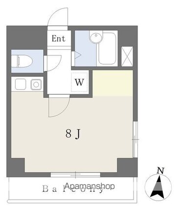 エスポワール松山[1R/25.6m2]の間取図