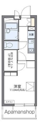 レオパレス八筋町[1K/19.87m2]の間取図