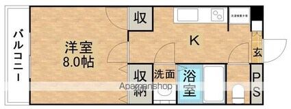 メゾンアムール[1K/27.85m2]の間取図