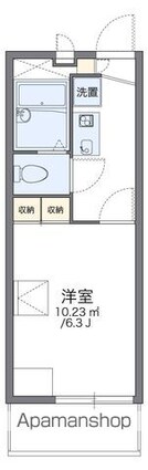 レオパレス朝日[1K/19.87m2]の間取図