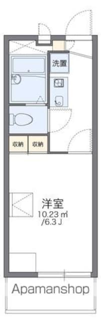 レオパレス朝日[1K/19.87m2]の間取図