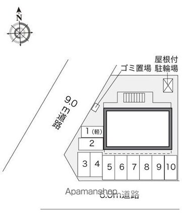 レオパレスアルカンシエル[1K/22.35m2]の配置図