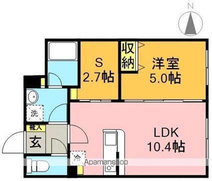 東京都世田谷区代田２丁目[1SLDK/40.42m2]の間取図