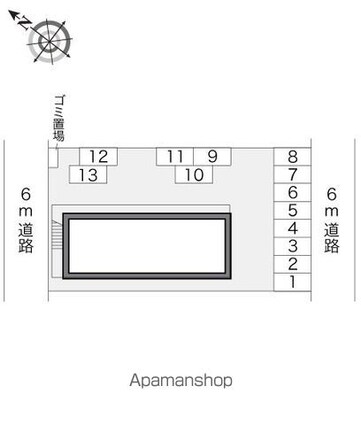 レオパレスシャトル[1K/20.37m2]の配置図