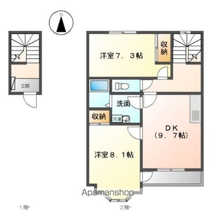 ルミナス・新和[2DK/63.69m2]の間取図