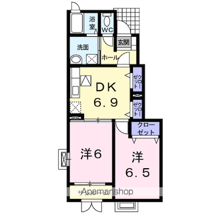 サン・ビレッジ・西方　Ⅱ[2DK/50.22m2]の間取図