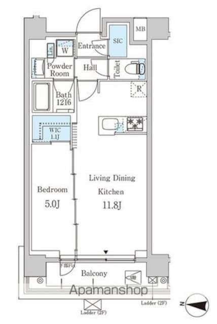 ジオエント中野弥生町[1LDK/40.11m2]の間取図
