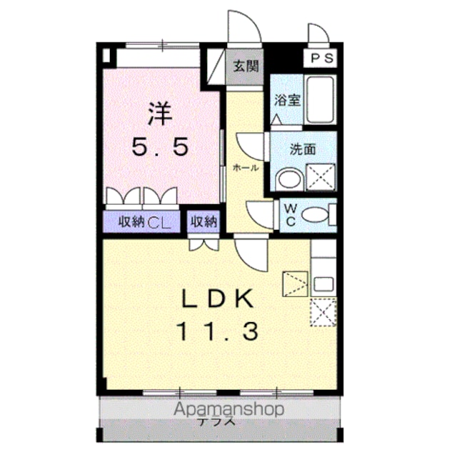 エクレセンス[1LDK/41.04m2]の間取図